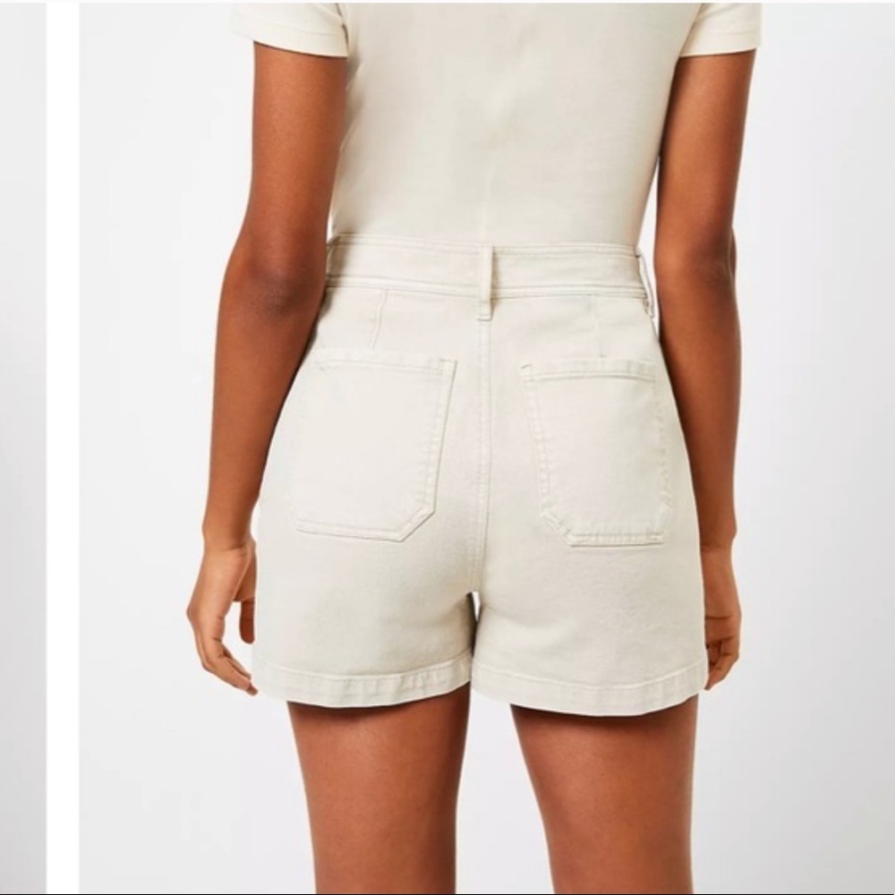 LOFT Shorts NEW Welt Pocket Denim Shorts in White/Light Pebble Size 32 - Picture 2 of 9